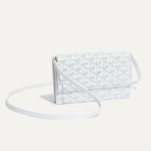 AUTHENTIC Goyard Varenne Continental Wallet on Strap Crossbody White